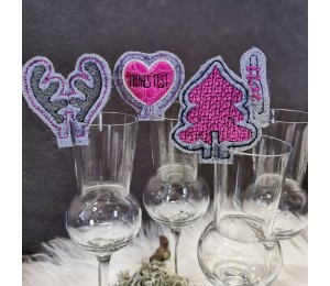 Stickserie - ITH Glasaufsätze Weihnachtswichtel & Co